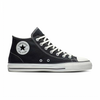A pair of black Converse CONS Chuck Taylor All Star Pro Mid sneakers with white laces.