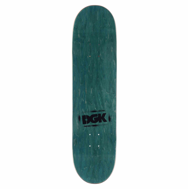 The DGK DROPS wooden skateboard deck, boasting a greenish hue with a prominently centered black DGK logo, is perfect for those eager to hit the pavement in style.