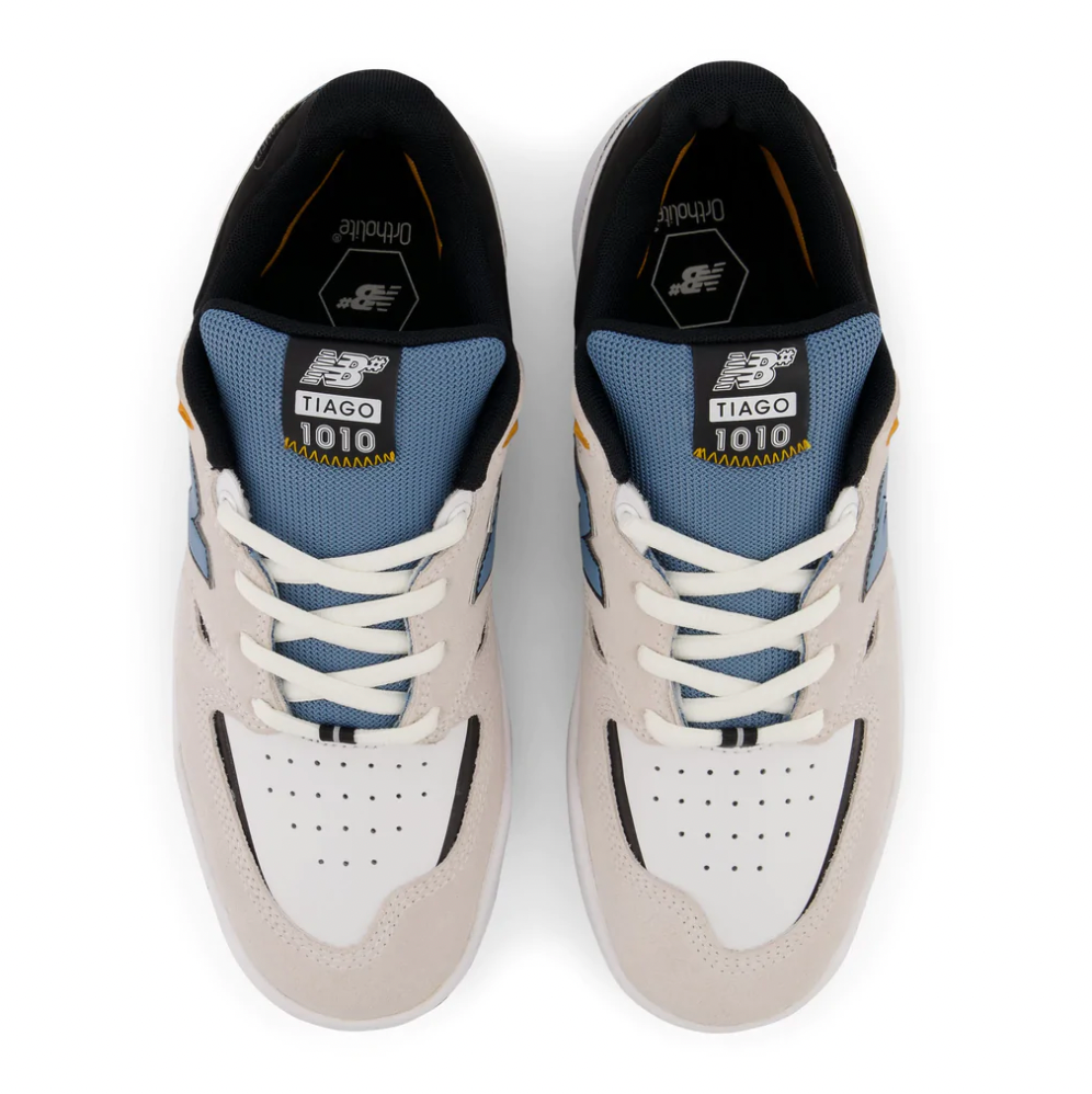 A pair of NB Numeric 1010 Tiago Lemos White / Blue sneakers.