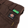 A close up of DICKIES VINCENT ALVAREZ SHORTS CHOCOLATE BROWN with a label on it.