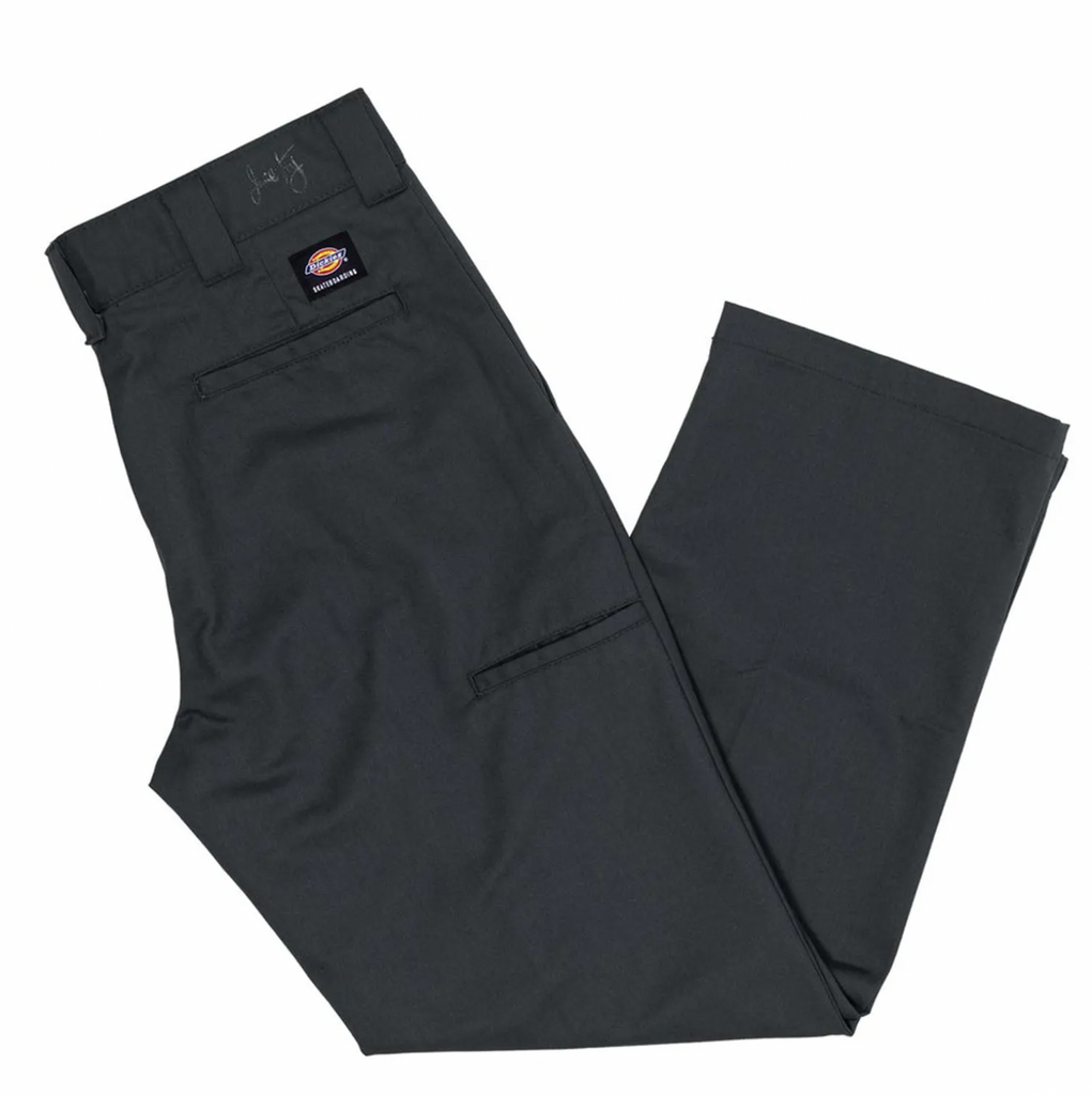 A pair of DICKIES JAMIE FOY LOOSE FIT STRAIGHT LEG PANTS BLACK on a white background.