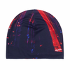 A Hockey blue and red beanie with a red stripe.