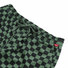 A VANS range baggy tapered elastic waist pant in duck green and black checkerboard print.