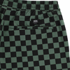 A VANS RANGE BAGGY TAPERED ELASTIC WAIST PANT DUCK GREEN / BLACK with a white logo.