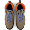 A pair of NB NUMERIC 440 Trail Olive sneakers with orange laces.