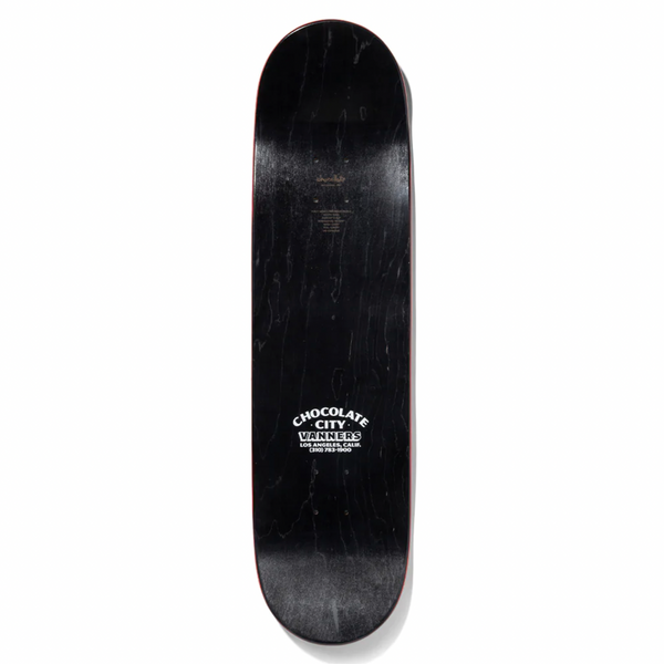 A CHOCOLATE PEREZ VANNERS skateboard on a white background.