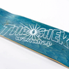 A skateboard from 'the shek workshop' featuring the keywords ALIEN WORKSHOP X THRASHER MISSING PHELPS VARIOUS STAINS and ALIEN WORKSHOP.