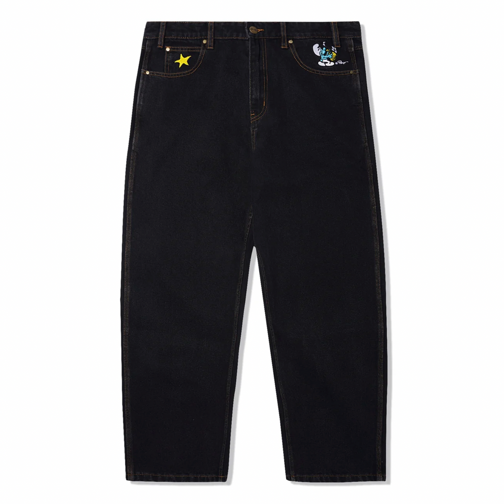A picture of a pair of Butter Goods X The Smurfs Harmony Denim Pants by Butter Goods.
