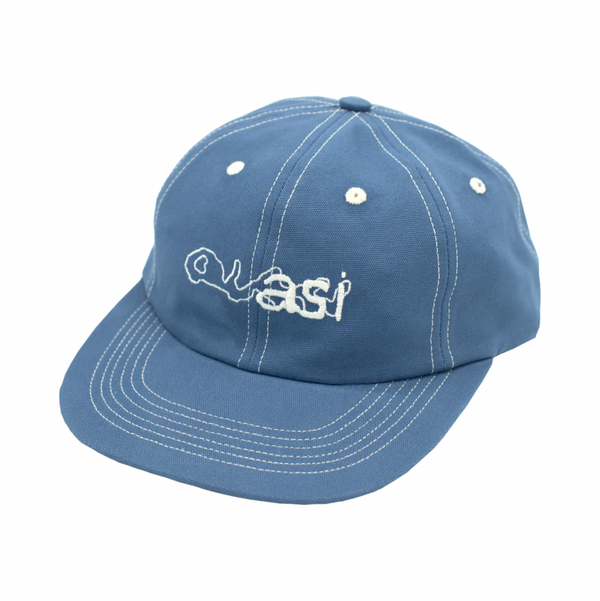 A slate Quasi lowercase hat with the word oasis written on it.