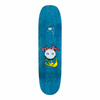 A blue skateboard with a cartoon character on it, WELCOME GOURE CASTLE ON MOONTRIMMER by WELCOME.