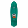 A green WELCOME skateboard with a picture of a fox on it.
