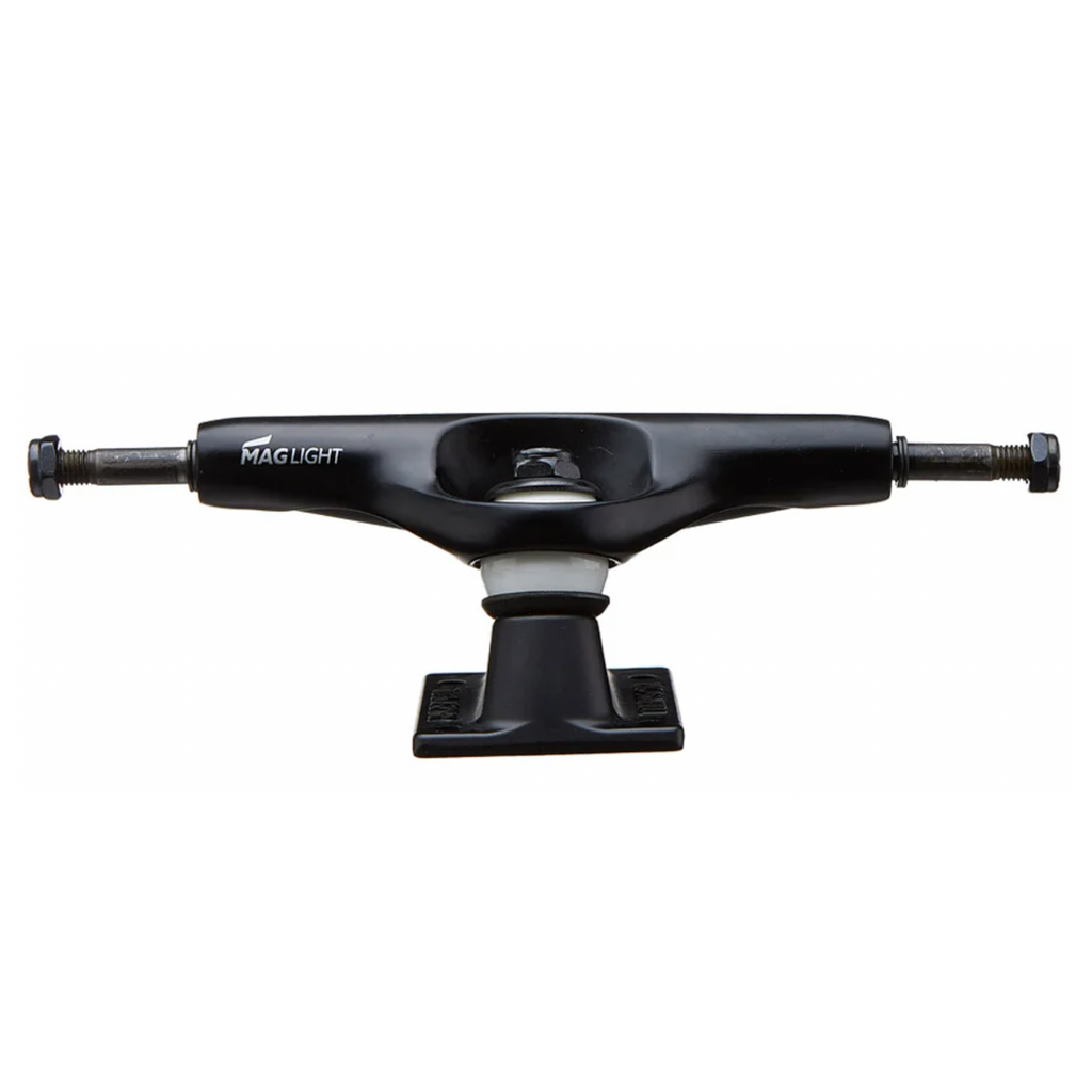A Tensor Mag-Light 5.75 black/black skateboard with a white background.