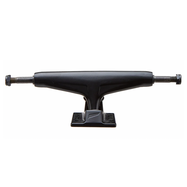 A front view of the Tensor MAG-LIGHT 5.5 BLACK/BLACK skateboard trucks shows the visible bolts on both ends in this set of two.
