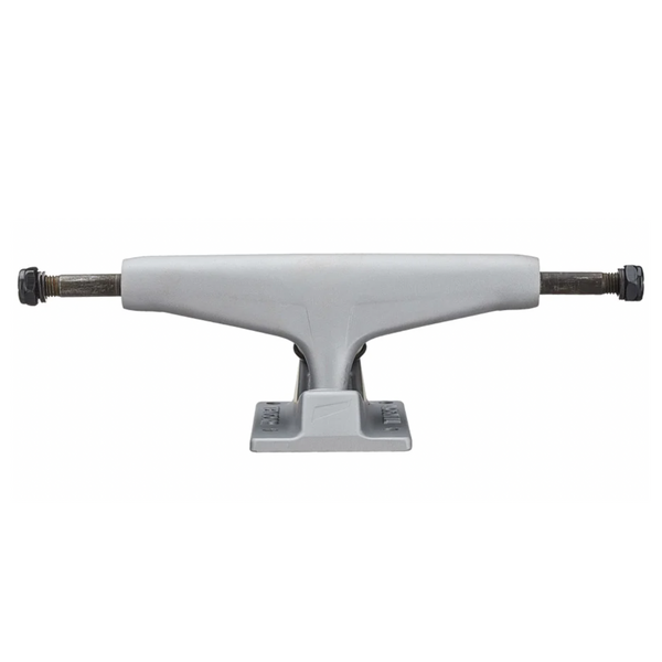 The TENSOR MAG-LIGHT 5.75 SILVER/SILVER (SET OF TWO) skateboard truck boasts a smooth, sturdy finish designed for secure attachment to the deck and reliable support for the wheels. Fans of Tensor seeking a bit of flair can explore the MAG-LIGHT trucks range, which offers glossy gold/silver finishes.