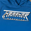 A THRASHER FUTURE LOGO HOODIE BLUE with a white logo on it.