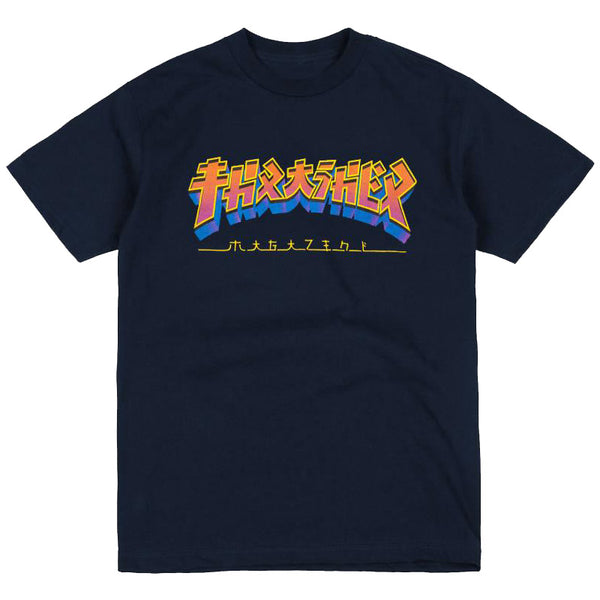 A THRASHER GODZILLA BURST TEE NAVY BLUE t-shirt.