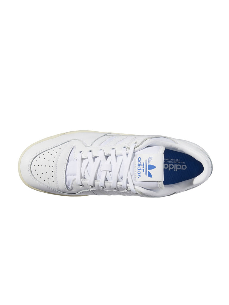A pair of white and blue ADIDAS FORUM 84 LOW ADV WHITE / BLUE sneakers.
