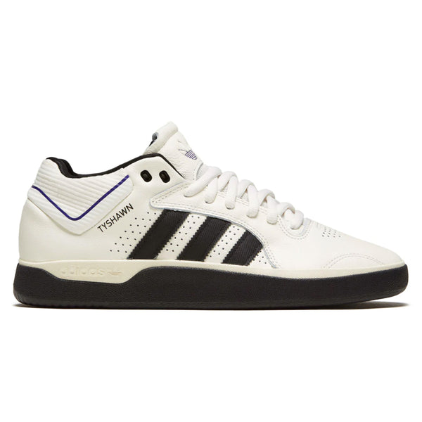 A ADIDAS TYSHAWN CLOUD WHITE / CORE BLACK / PURPLE adidas TYSHAWN shoe.
