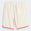 ADIDAS TYSHAWN B BALL SHORTS WHITE / SCARLET with a red stripe on the side.