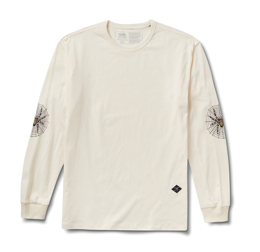 A VANS Crockett long sleeve t-shirt with embroidered flowers.