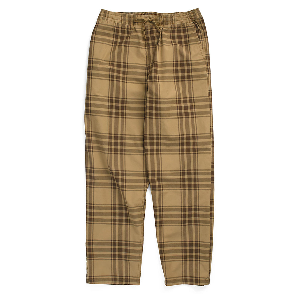 VANS RANGE PLAID BAGGY TAPERED ELASTIC WAIST PANT BROWN