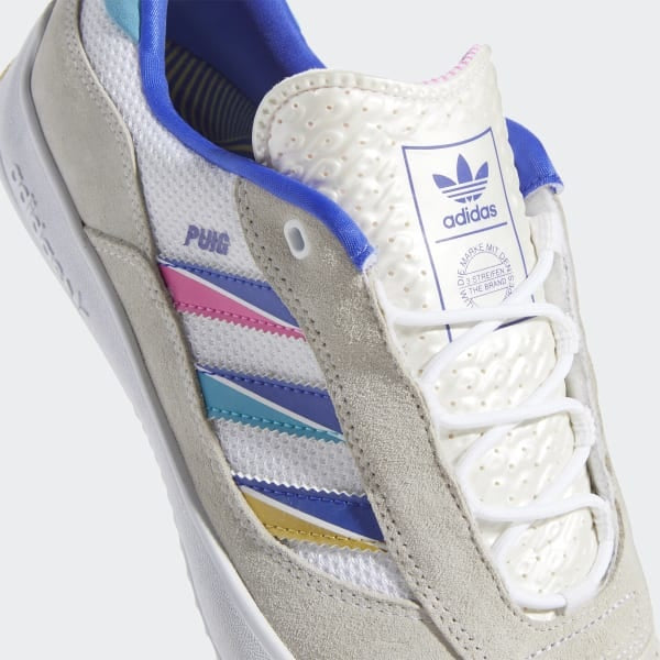 Adidas Originals shoes in Cloud White and Signal Cyan should be replaced with ADIDAS PUIG CLOUD WHITE / SONIC INK / SIGNAL CYAN by Adidas.