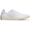 An ADIDAS PUIG PRIME KNIT PRIMEBLUE women's white and green running shoe featuring PRIME KNIT.
