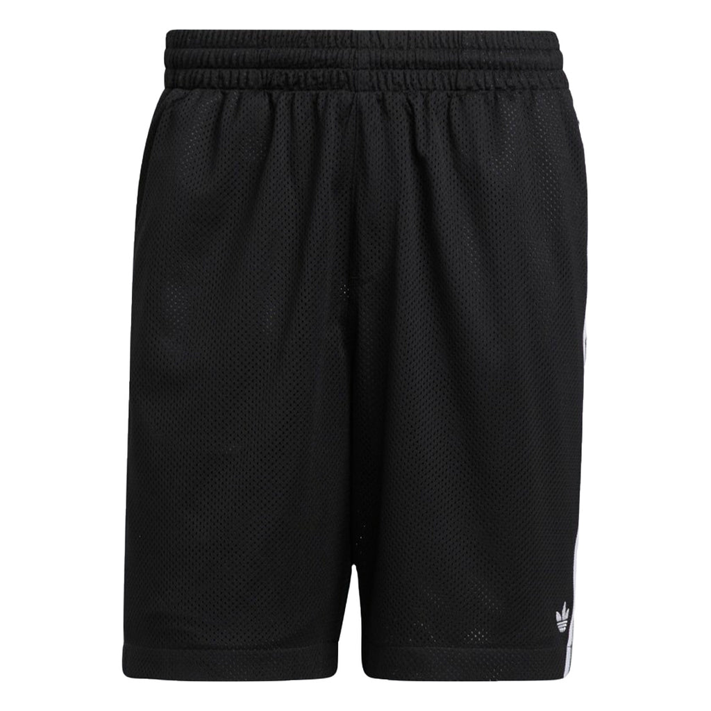 Adidas ADIDAS BBALL SHORT BLACK / WHITE men's skateboarding shorts in black and white.
