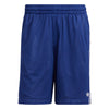 Royal blue basketball shorts with the adidas logo.