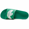 A pair of ADIDAS SHMOOFOIL SEMI COURT GREEN / WHITE slippers.