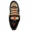 A DC KALIS LITE SE CAMO sneaker from the Josh Kalis Collection with orange and black stripes.
