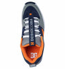 A blue and orange DC HERITAGE LYNX OG skate shoes from the DC heritage line, with orange and blue accents.