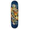 A colorful skateboard deck featuring the GRIMPLE STIX HEWITT GRIMPLE ZAP logo from the brand ANTIHERO.