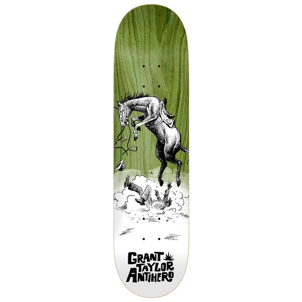 An ANTIHERO GRANT WEST WASN'T 8.5-inch skateboard deck featuring an image of a horse riding a horse, designed by Grant West for Anti Hero.