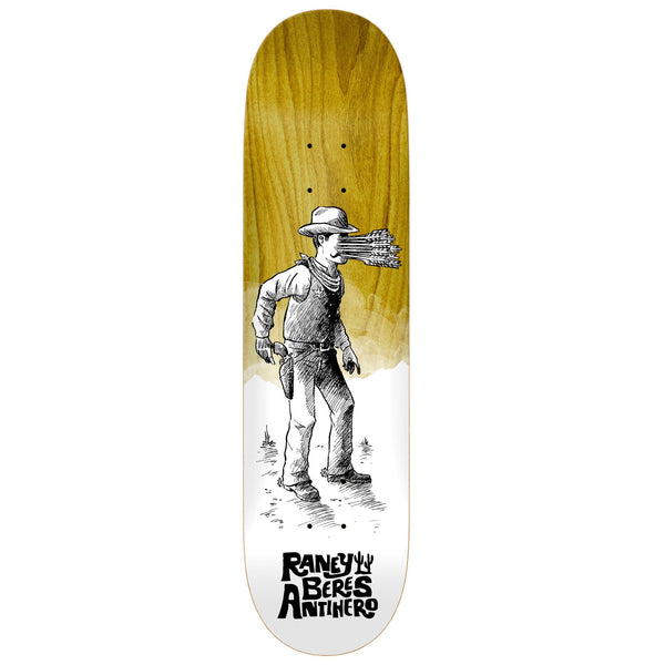 A ANTI HERO BERES WEST WASN'T 8.25 skateboard deck featuring an image of a man riding a horse, inspired by the art style of Anti Hero and Beres West.