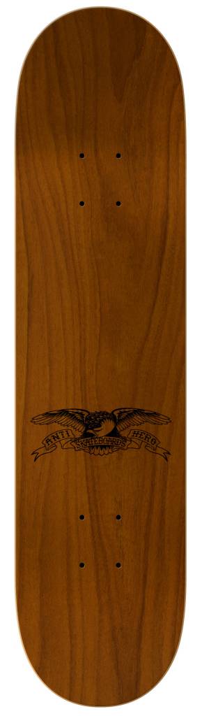 An ANTIHERO GRANT TAYLOR 8.5 DEMOLITION FULL wooden skateboard with an eagle on it.