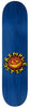 A blue skateboard with a yellow ANTIHERO GRIMPLESTIX COLLAB 8.28 logo on it.
