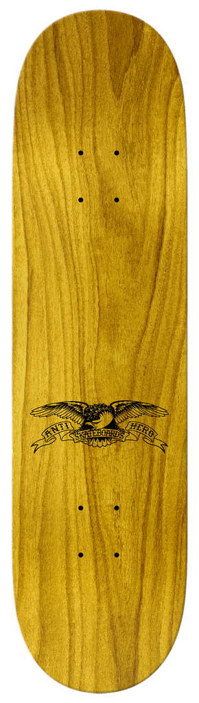 An ANTIHERO KANFOUSH SCAVENGERS 8.25 skateboard with an image of an eagle on it.
