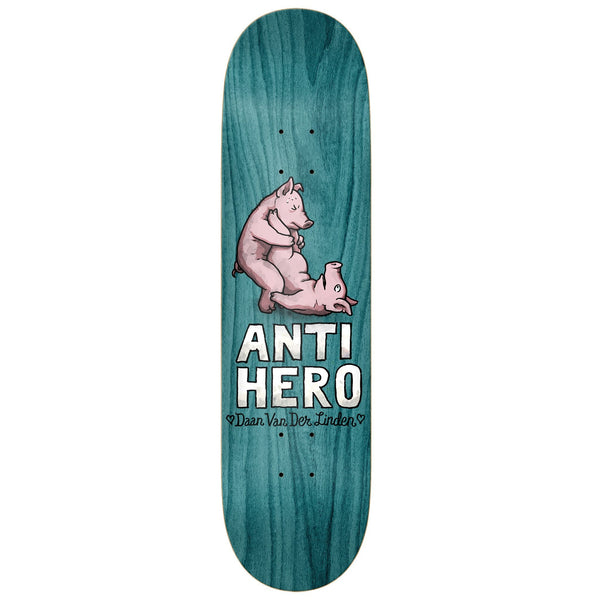 ANTIHERO skateboard deck featuring the iconic ANTI HERO DAAN FOR LOVERS 8.06 size, perfect for Daan lovers.