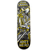 John Carrol Anti Hero skateboard deck 8.0 featuring the bold and rebellious designs that epitomize the essence of the ANTI HERO brand. With a nod to Cardiel Aguardiente's