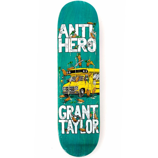 The ANTIHERO GRANT MAKA BUS 8.06 Skateboard Deck features a size of 8.0 and comes in various stains.