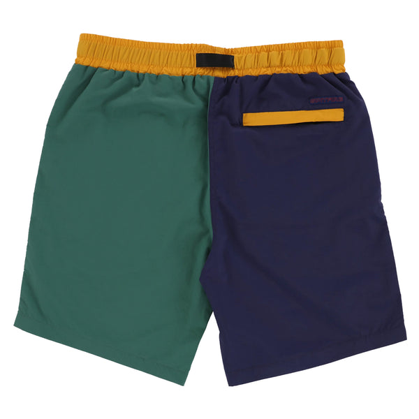 A pair of DELUXE SPITFIRE BIGHEAD CIRCLE SHORTS NAVY / GREEN.