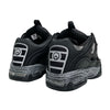 A pair of OSIRIS D3 2001 BLACK / GREY / PAINT sneakers on a white background.
