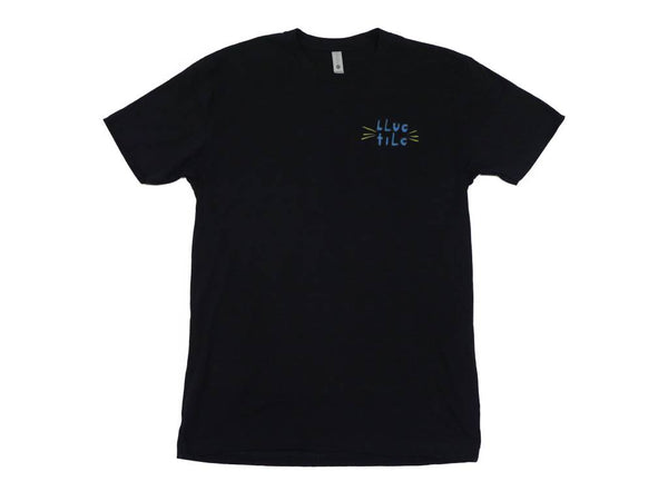 A BLUETILE SKATE BORED T-SHIRT BLACK with an arrow on it.