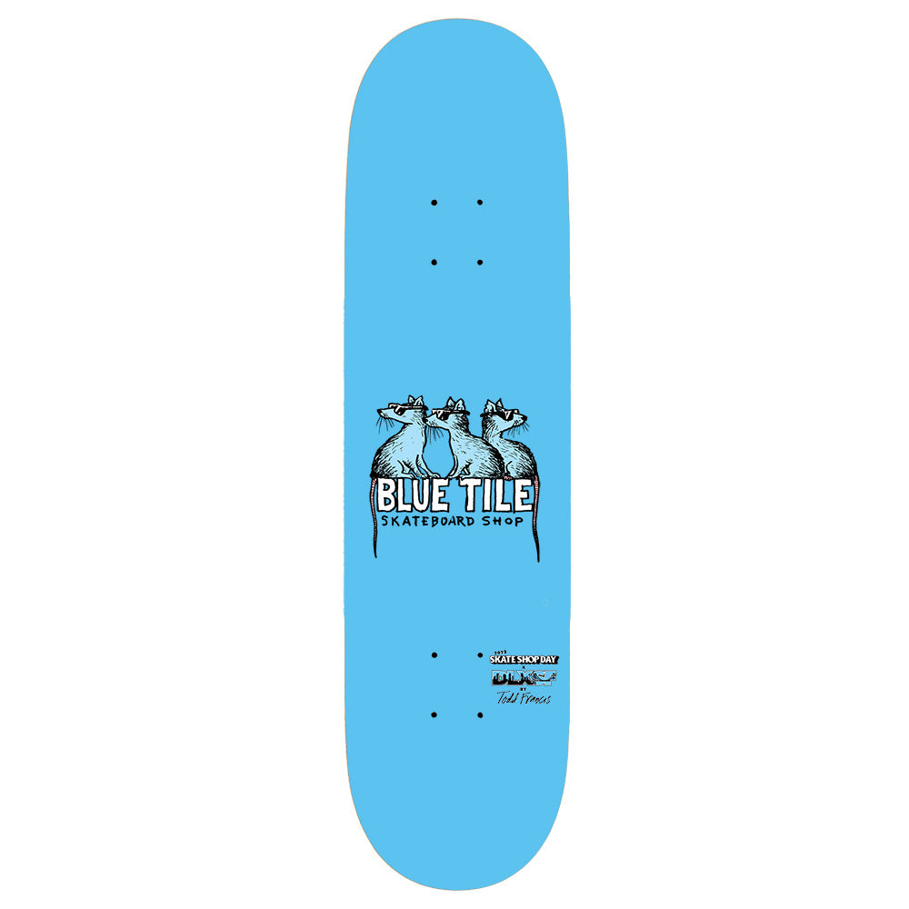 Bluetile Skateboards' BLUETILE x TODD FRANCIS SKATE RATS skateboard deck - 8 0 featuring artwork by Todd Francis.