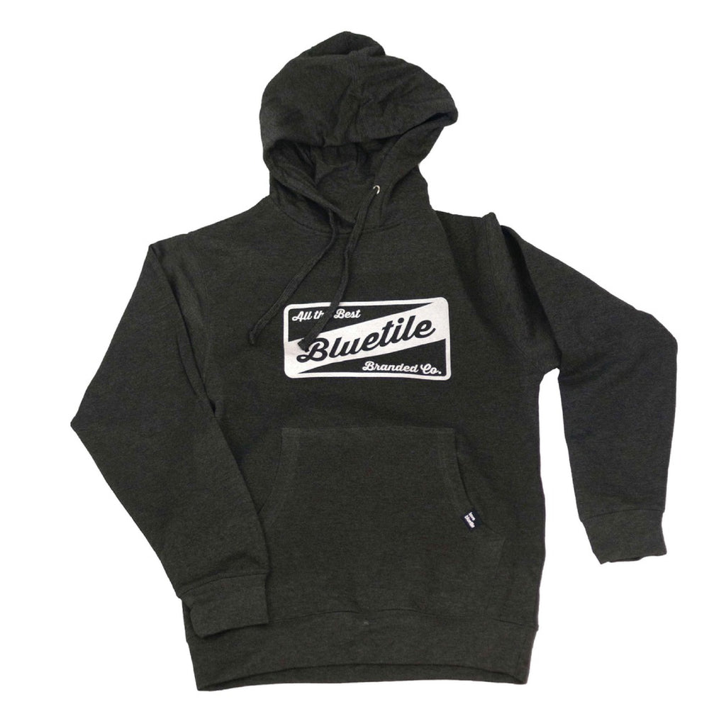 A BLUETILE CRAFT HOODIE CHARCOAL REFLECTIVE with the word "buullie" on it.