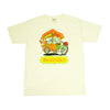 A Bluetile Skateboards BLUETILE MUNCHIES STREET NOODLES T-SHIRT NATURAL with an image of a rooster.