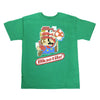 A BLUETILE GROW UP T-SHIRT KELLY GREEN with a Mario character on it from Bluetile Skateboards.