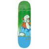 A BLUETILE LOVE ALWAYS 8.5 VARIOUS STAINS skateboard with a man with a beard image featuring various stains. (Brand: Bluetile Skateboards)