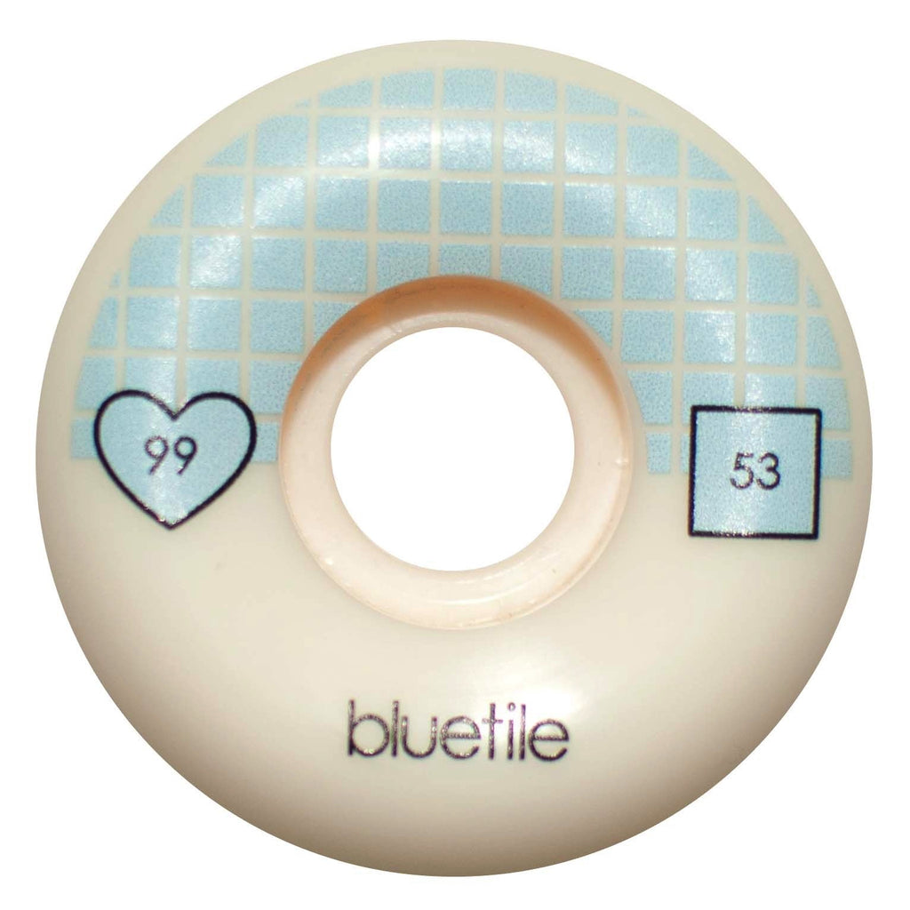 A BLUETILE WHEELS 53MM 99a CONICAL skateboard wheel, measuring 53mm in diameter. (Brand: Bluetile Skateboards)